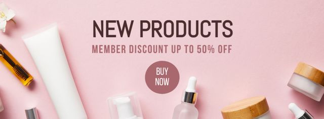 Skincare Products Store Offer Facebook cover Πρότυπο σχεδίασης