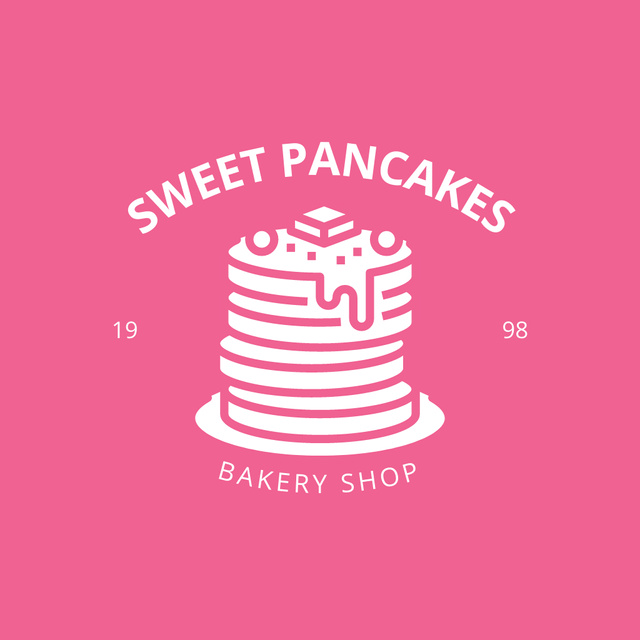 Delicious Pancakes on Plate with Berries Logo Šablona návrhu