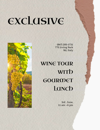 Wine Tasting Announcement on sunny Farm Invitation 13.9x10.7cm Design Template