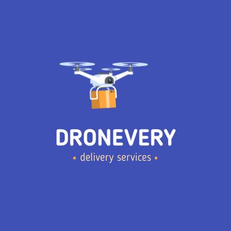 Ontwerpsjabloon van Animated Logo van Drone Delivery Service Ad