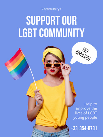 Plantilla de diseño de LGBT Community Invitation Poster US 