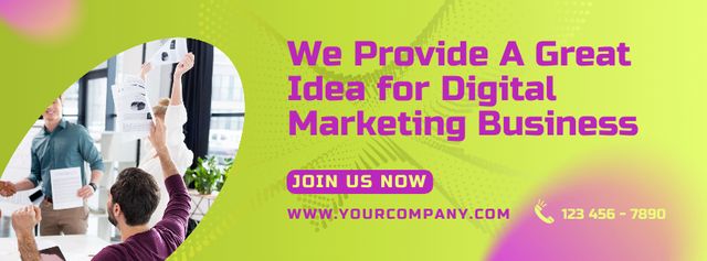 Digital Marketing For Business Facebook cover Πρότυπο σχεδίασης