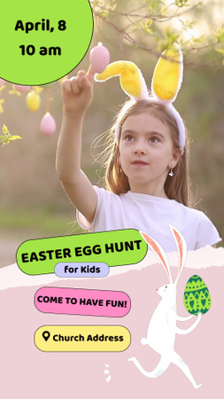 Platilla de diseño Announcement Of Egg Hunt With Happy Kid TikTok Video