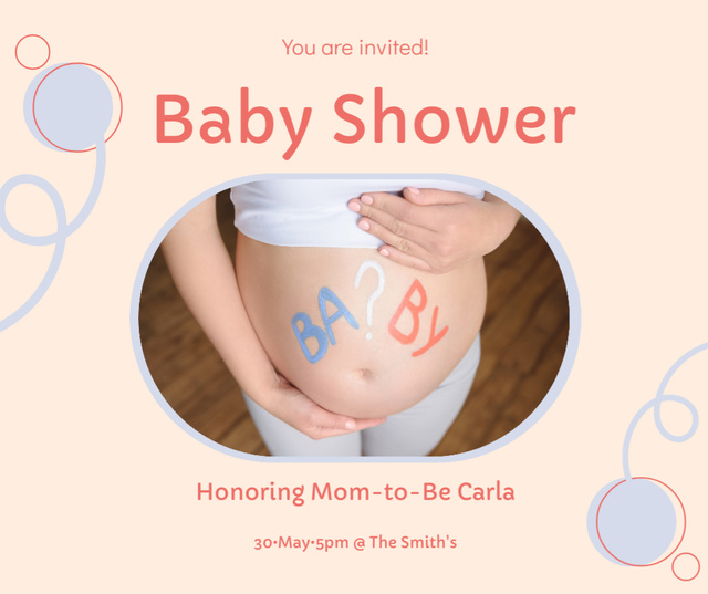 Baby Shower Party Ad with Mom-to-Be Facebook – шаблон для дизайна