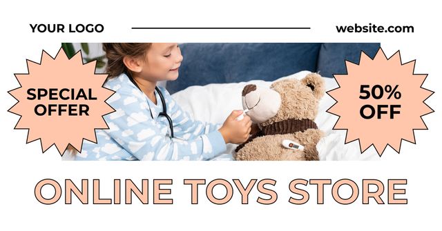 Ontwerpsjabloon van Facebook AD van Special Offer from Online Toy Store