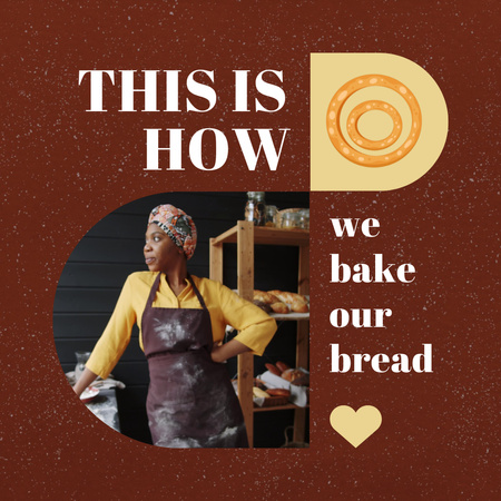 Helyi pékség hirdetése a sütés folyamatával Animated Post tervezősablon