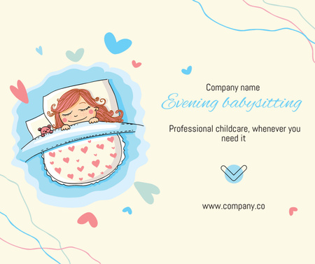 Evening Babysitting Service Offer In Yellow Facebook Design Template