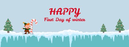 Designvorlage First Winter Day Greeting für Facebook Video cover
