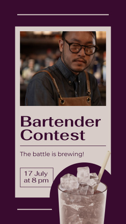 Designvorlage Unglaublicher Barkeeper-Wettbewerb in der Bar – Ankündigung für Instagram Video Story