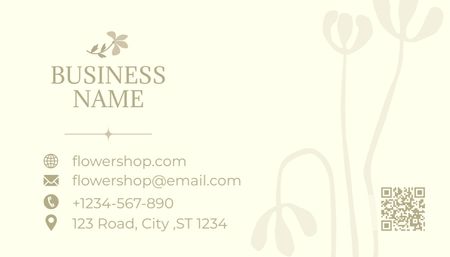 Реклама цветочного магазина на Elegant Beige Business Card US – шаблон для дизайна