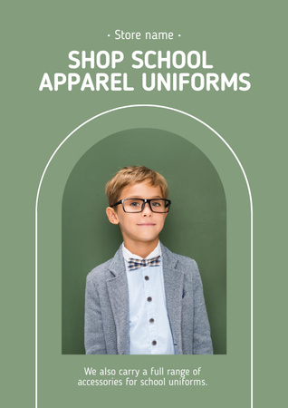 School Apparel and Uniforms Sale Offer Poster A3 Tasarım Şablonu