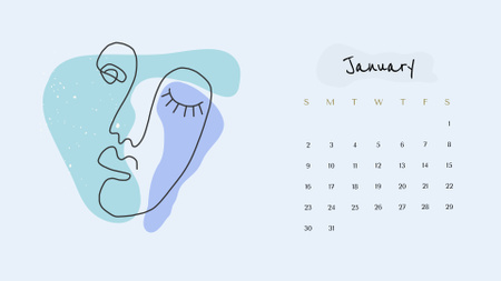 Creative Female Portrait Calendar – шаблон для дизайну