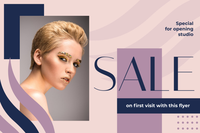 Fabulous Sale Offer For Opening Beauty Salon Flyer 4x6in Horizontal Πρότυπο σχεδίασης