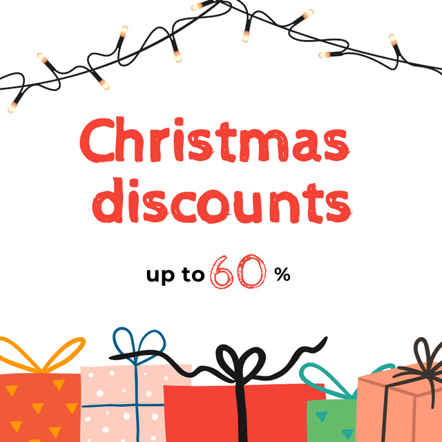Christmas Discounts for Presents Instagramデザインテンプレート