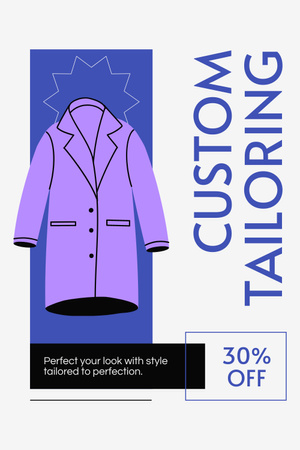 Custom Tailoring Service Offer with Discount Pinterest Design Template
