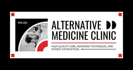 Velkolepá reklama na kliniku alternativní medicíny se sloganem Facebook AD Šablona návrhu