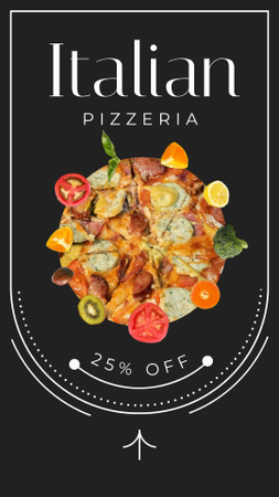 Traditional Pizzeria Offering Pizza With Discount Instagram Video Story Design Template