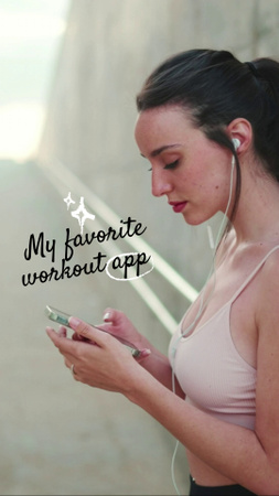 Ontwerpsjabloon van TikTok Video van Vrouw gebruikt de Workout-app