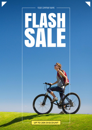 Ontwerpsjabloon van Poster van Comfortabele fietsuitverkoop tegen gereduceerde tarieven