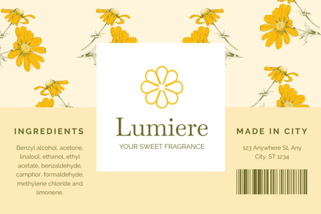 Plantilla de diseño de Precioso perfume con aroma floral en oferta de paquete Label 