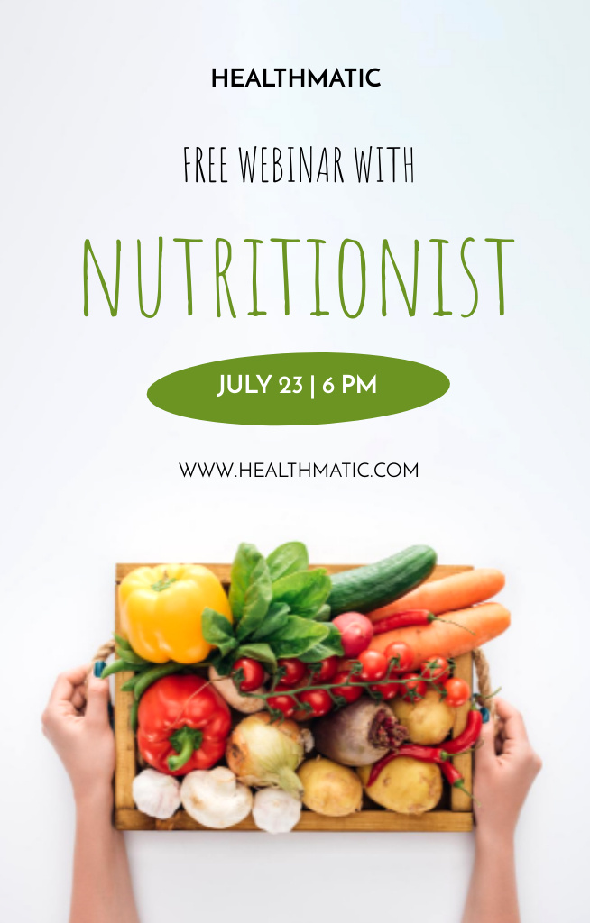 Nutritionist Services Offer With Fresh Veggies Set Invitation 4.6x7.2in Design Template