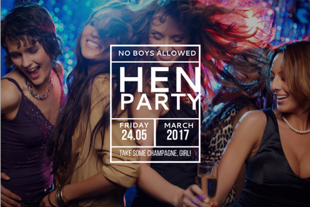 Hen party for girls in Amanda's House Gift Certificate Πρότυπο σχεδίασης