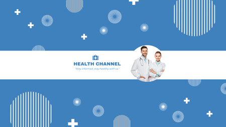 Platilla de diseño Health Channel Promotion with Team of Doctors Youtube