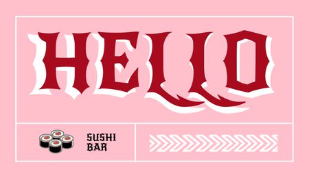 Sushi Bar Ad Business Card US Design Template