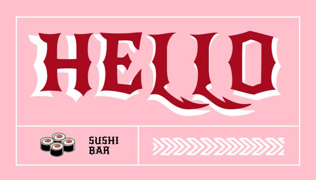 Sushi Bar Ad Business Card US Design Template