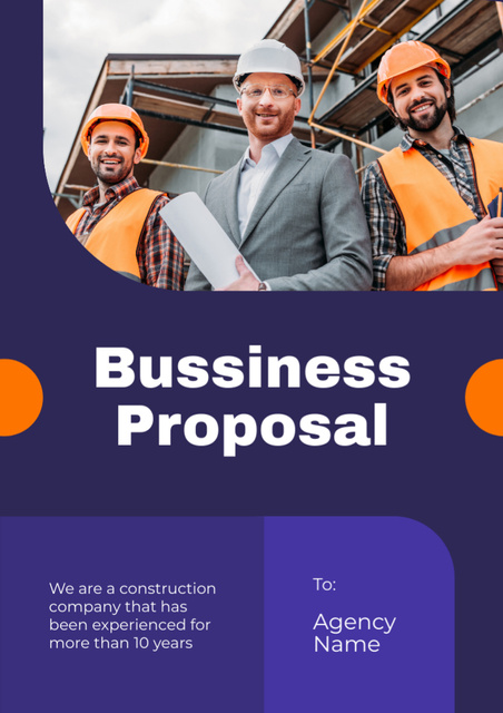 Real Estate Construction Purple Proposal Šablona návrhu