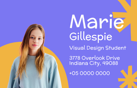 Visual Design Student Introductory Card Business Card 85x55mm Design Template
