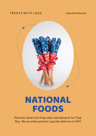 USA Independence Day Desserts Offer Poster tervezősablon