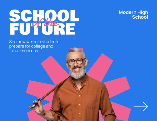 Outstanding School Promotion Ad Flyer 8.5x11in Horizontal Modelo de Design
