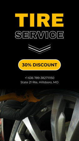 Tire Service Sale Offer For Car Instagram Video Story tervezősablon