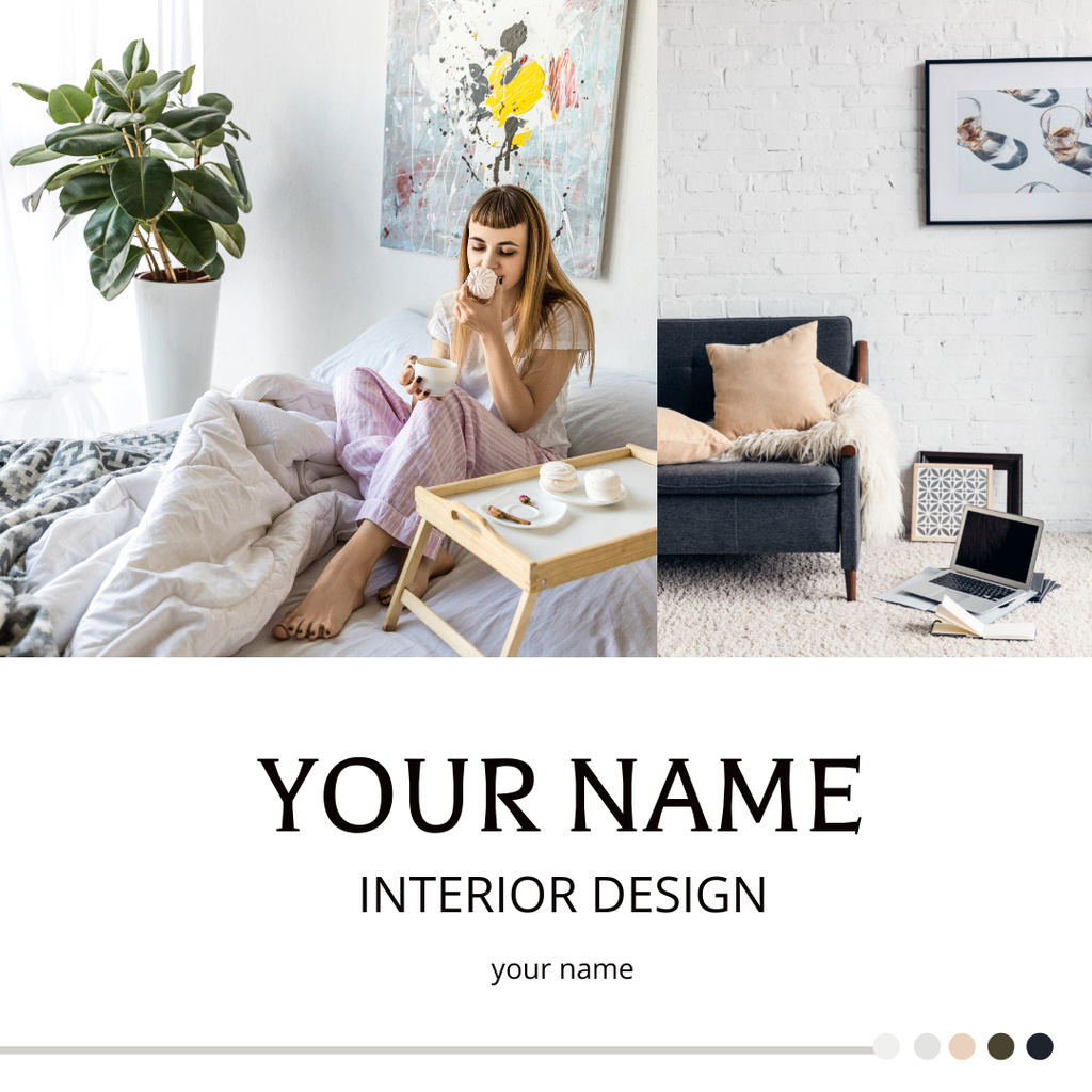 Light and Cozy Home Interior Design Instagram AD – шаблон для дизайна