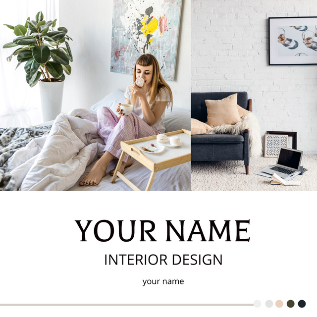 Light and Cozy Home Interior Design Instagram AD Design Template
