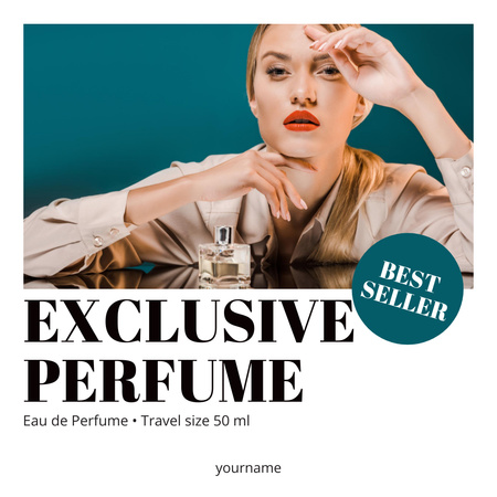 Exclusive Perfume Ad with Gorgeous Woman Instagram Design Template