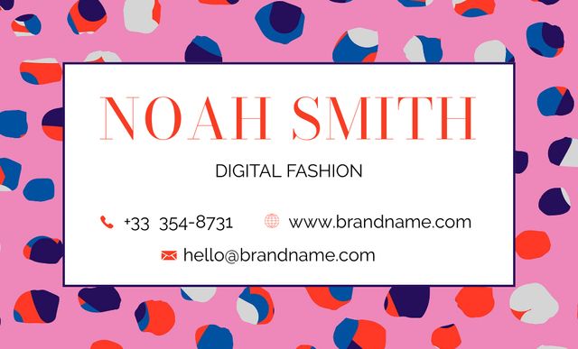 Digital Designer Services Ad on Abstract Pink Business Card 91x55mm Design Template