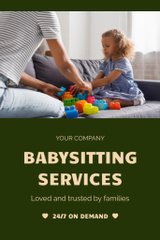 Babysitting Services Ad with Bright Toys