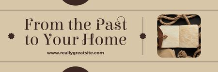 Eviniz İçin Geçmişten Gelen Eşyaların Satışı Twitter Tasarım Şablonu