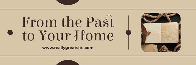 Sale of Goods from Past for Your Home Twitter Πρότυπο σχεδίασης