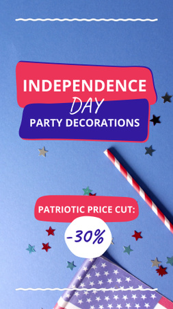 Ontwerpsjabloon van TikTok Video van American Independence Day Party Decor Discount