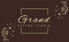 Stars And Hand Illustration For Tattoo Studio Promotion