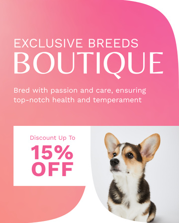 Sale of Exclusive Dog Breeds Instagram Post Vertical Design Template