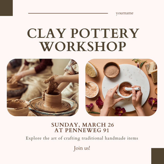 Platilla de diseño Collage with Proposal of Pottery Workshop Instagram