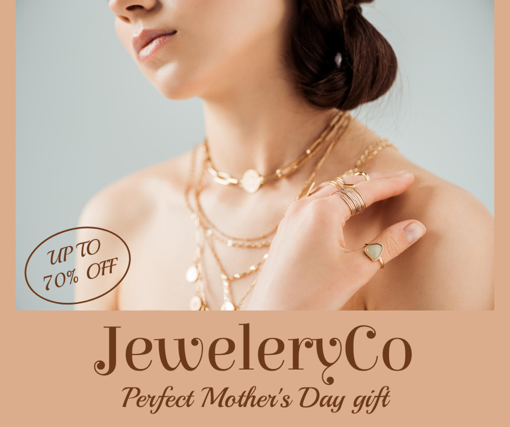 Template di design Discount on Women's Jewelry on Mother's Day Facebook