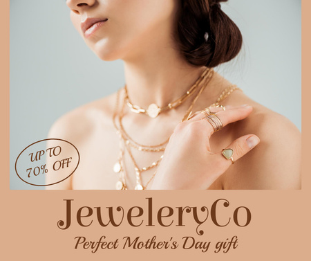 Ontwerpsjabloon van Facebook van Jewelry Offer on Mother's Day