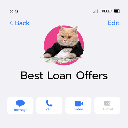 Template di design bossy cat per i servizi finanziari Instagram
