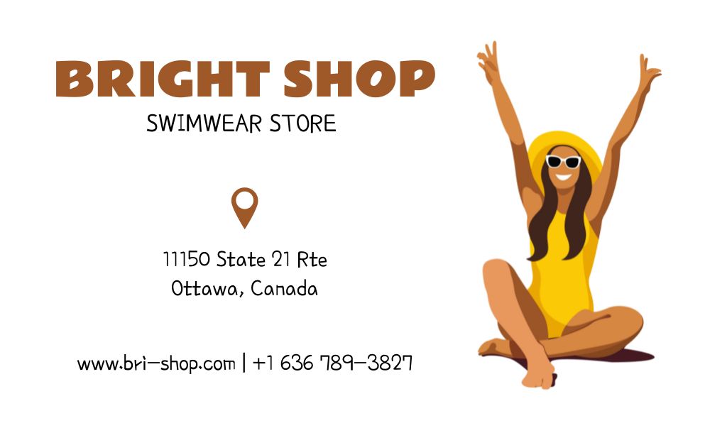 Ontwerpsjabloon van Business card van Summer Swimwear Store