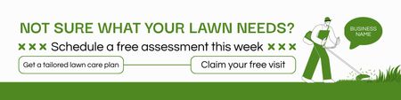 Introduction To Professional Lawn Services With Free Assessment Twitter Design Template